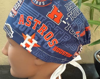 Houston Astros Scrub Cap - 2 Sizes, Button Option (D-101)
