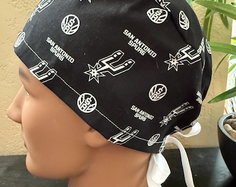 San Antonio Spurs Scrub Cap - 2 Sizes, Button Option (D-101)