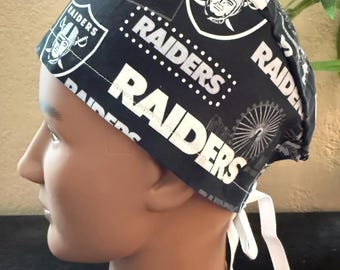 Las Vegas Raiders Scrub Cap - 2 Sizes, Button Option (D-101)