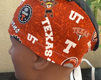 TX Longhorns Scrub Cap - 2 Sizes, Button Option D-101