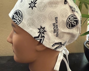 San Antonio Spurs Scrub Cap - 2 Sizes, Button Option (D-101)