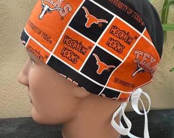 TX Longhorns Scrub Cap - 2 Sizes, Button Option D-101
