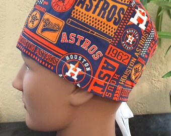 Houston Astros Scrub Cap - 2 Sizes, Button Option (D-101)
