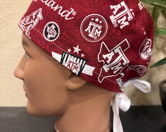 TX A&M Aggies Scrub Cap - 2 sizes - Button Option (A-101)