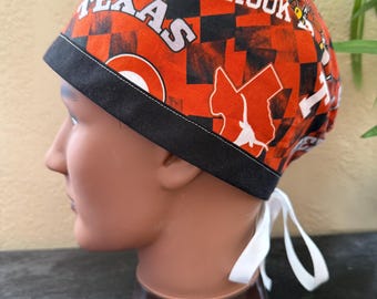 TX Longhorns Scrub Cap - 2 Sizes, Button Option (D-101)