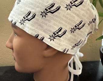 San Antonio Spurs Scrub Cap - 2 Sizes, Button Option (D-101)