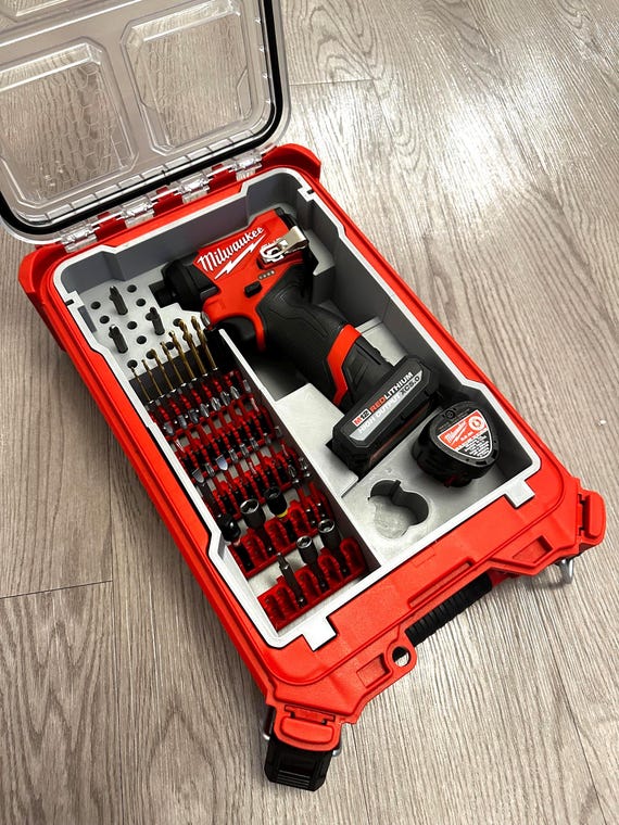 Milwaukee M12 Fuel 1/4" Impact Driver PACKOUT Insert W/ Bit Storage