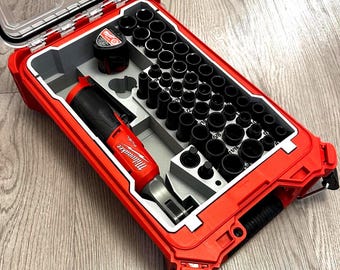 Milwaukee M12 3/8&quot; High-Speed Ratchet PACKOUT Insert W/ Socket Organizer
