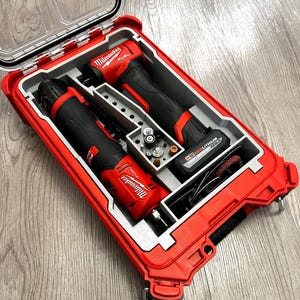 Amoladora de matriz Milwaukee M12 de 1/4&quot; Fuel Combo PACKOUT Organizador