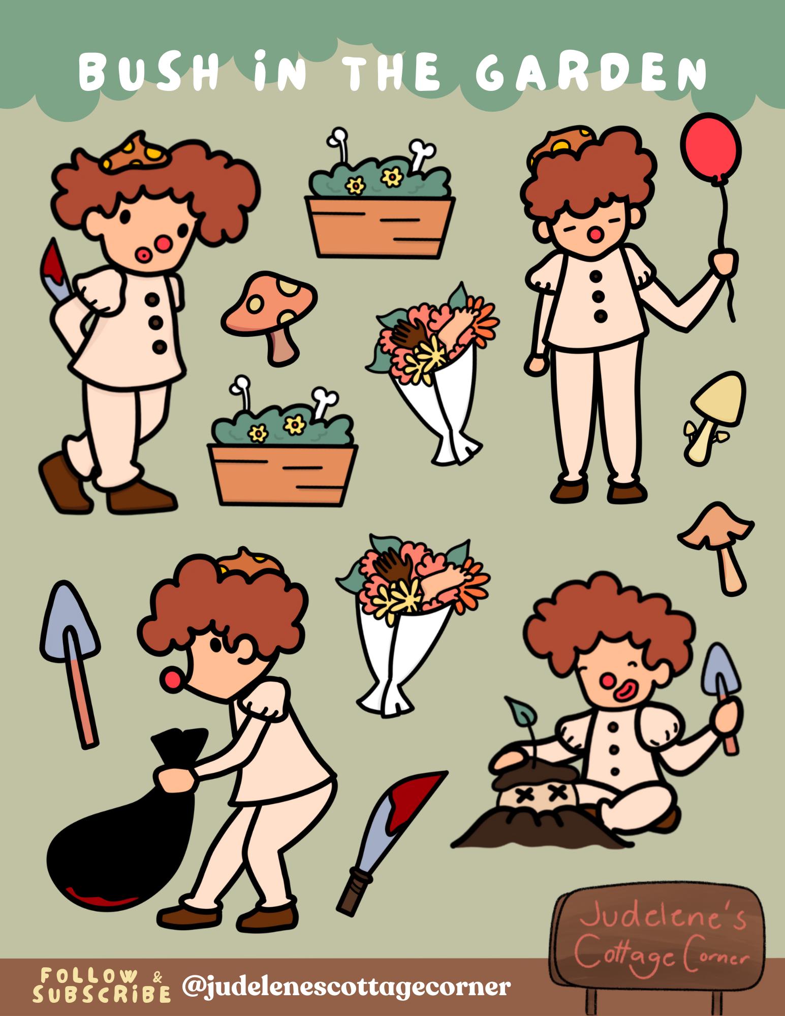 Sticker Bush Name Bush in the Garden - Sticker Sheet - Etsy