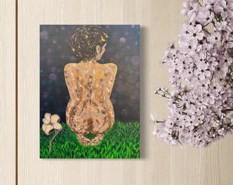 Metamorfosis: Pintura acrílica y al óleo sobre lienzo de galería (61 x 45 cm)