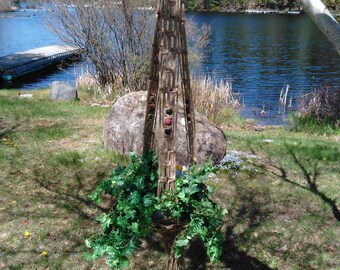 Northern Lights Macrame Plant Hanger With Merlot and Black Beads