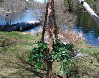 Northern Lights Macrame Plant Hanger With Autumn-Colored Beads