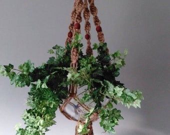 Saranac Macrame Plant Hanger With Terra Cotta Beads