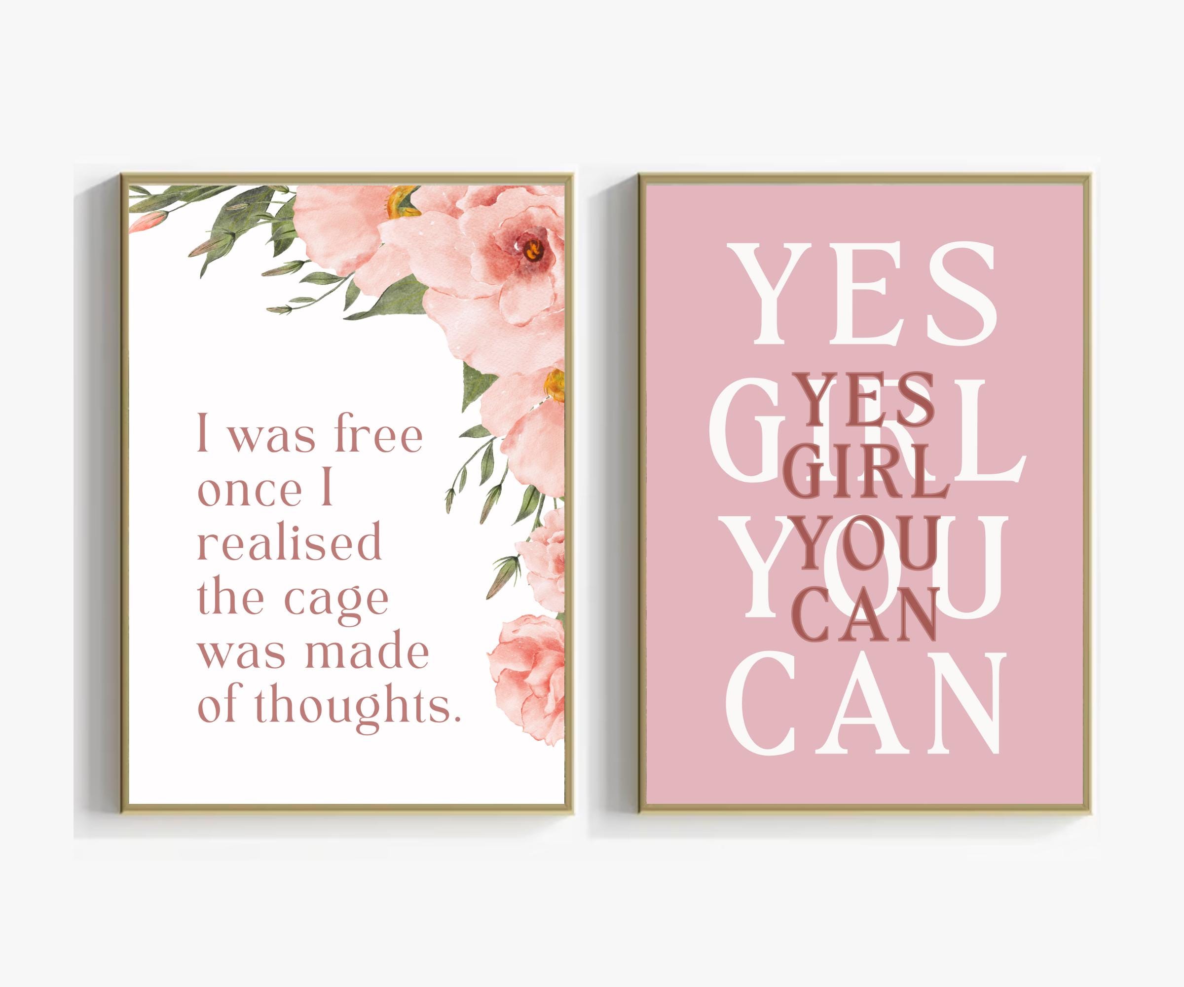 Pink Motivational Quote Prints: Feminine Office Decor (digital Download ...