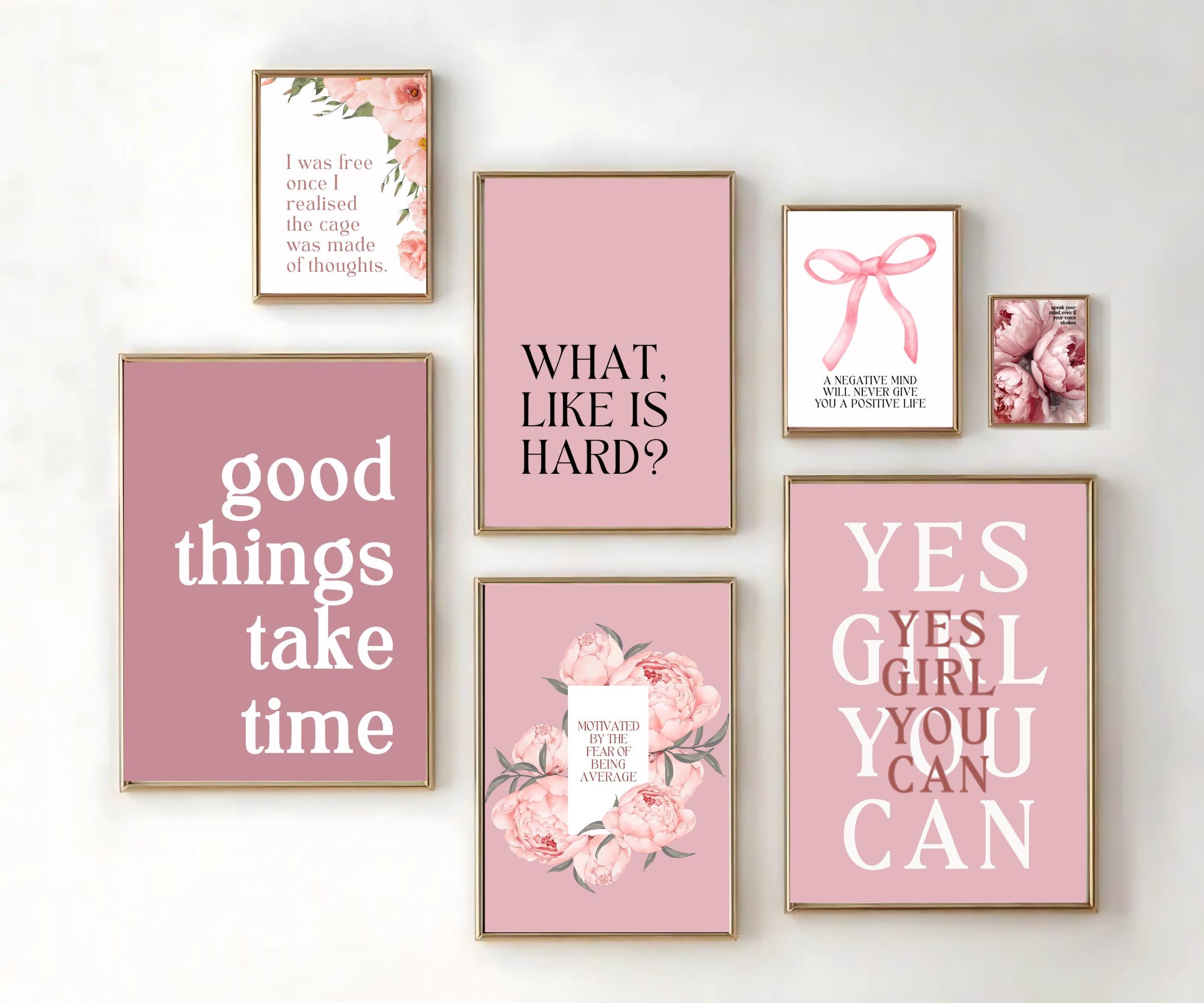 Pink Motivational Quote Prints: Feminine Office Decor (digital Download ...