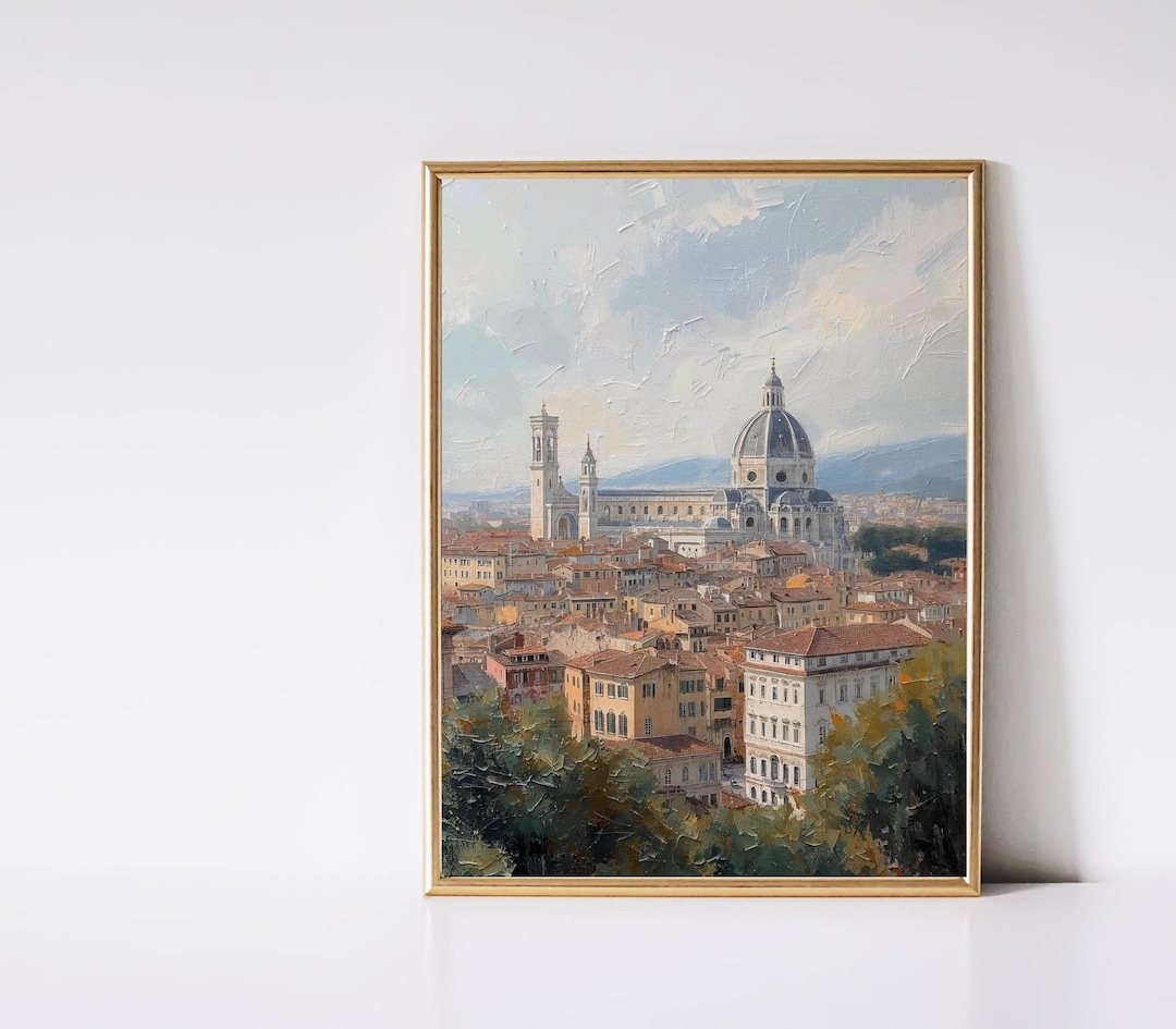 Vintage Rome Cityscape Wall Art Print: Travel Painting Italian ...