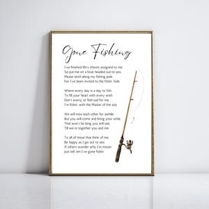 Gone Fishing Memorial Art: Sympathy Poem Print (Digital Download)