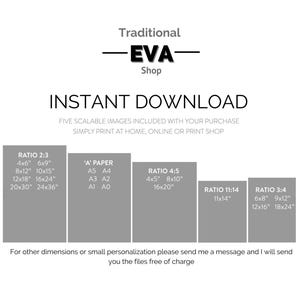 K&ouml;nnte beinhalten: Werbung f&uuml;r einen Digitaldruck mit dem Text &bdquo;SOFORT-DOWNLOAD&ldquo; und Gr&ouml;&szlig;enverh&auml;ltnissen zum Drucken. Das Bild enth&auml;lt den Shop-Namen &bdquo;EVA Shop&ldquo; und verschiedene Druckgr&ouml;&szlig;en in cm.