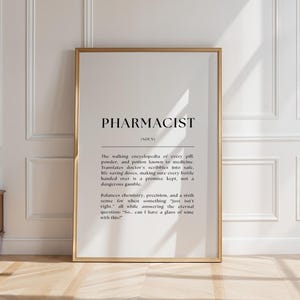 Pharmacist Definition Print: Minimalist Pharmacy Office Decor (Digital Download)