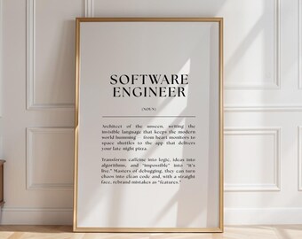 Software Engineer Definition Print: Funny Coding Humor Wall Art (Digital Download