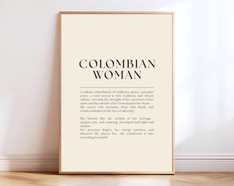 Colombian Women Definition Art Print: Latina Feminist Home Decor (Digital Download