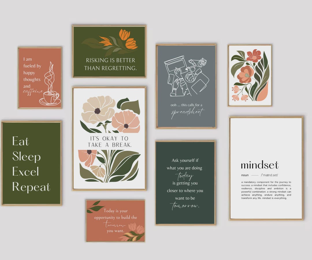 Home Office Set of 14 Prints, Office Wall Decor, Home Office Decor ...