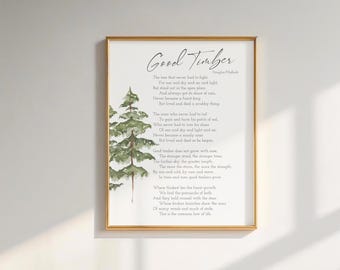 Good Timber Poem Print: Douglas Malloch Inspirational Wall Art (Digital Download)