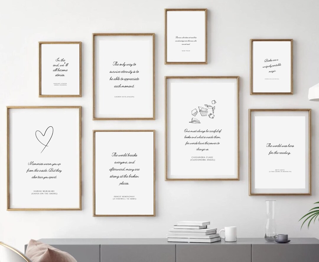 Literary Quote Gallery Wall Art Set – 28 Printable Book Lover Prints ...
