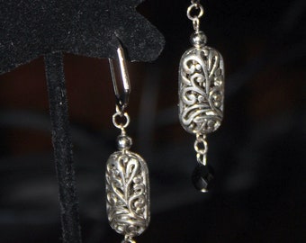Silver Filigree Cage Earrings