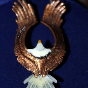 Hand Enameled Eagle Pendant Necklace