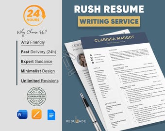 Resume Writer 24 Hour Rush Resume Writing Service, ATS-Friendly Professional CV, Modern Resume Writing Service, Professional Writer