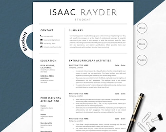 Student Resume Template: Cover Letter & Career Kit (ATS-Friendly, Microsoft Word/Google Docs/Pages)