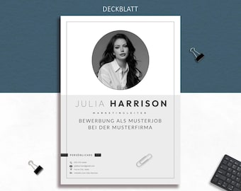 Bewerbungsvorlage Deutsch, Lebenslauf Vorlage Word, Google Docs & Pages, Cv Vorlage Anschreiben, Deckblatt, Anlagen, Motivationsschreiben