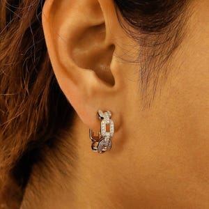 Moissanite Huggie Earrings VVS Huggie Earrings Moissanite Earrings Dainty Earring Gift For Her Minimalist Earring Moissanite Diamond Huggies