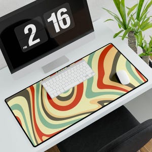 Retro mouse pad, vintage mouse pad, aesthetic, home office decor accessory, original gift, colorful retro desk mat