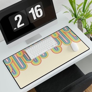 Retro mouse pad, vintage mouse pad, aesthetic, home office decor accessory, original gift, colorful retro desk mat