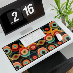 Retro mouse pad, vintage mouse pad, aesthetic, home office decor accessory, original gift, colorful retro desk mat