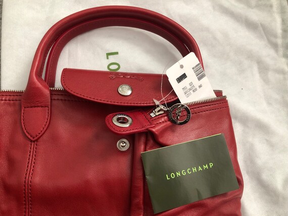 AUTH NWT Longchamp Le Pliage Cuir Extra Small Top Handle Crossbody