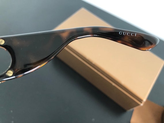 euc authentic Gucci womens rectangular dark brown… - image 8