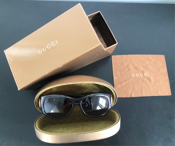 euc authentic Gucci womens rectangular dark brown… - image 3