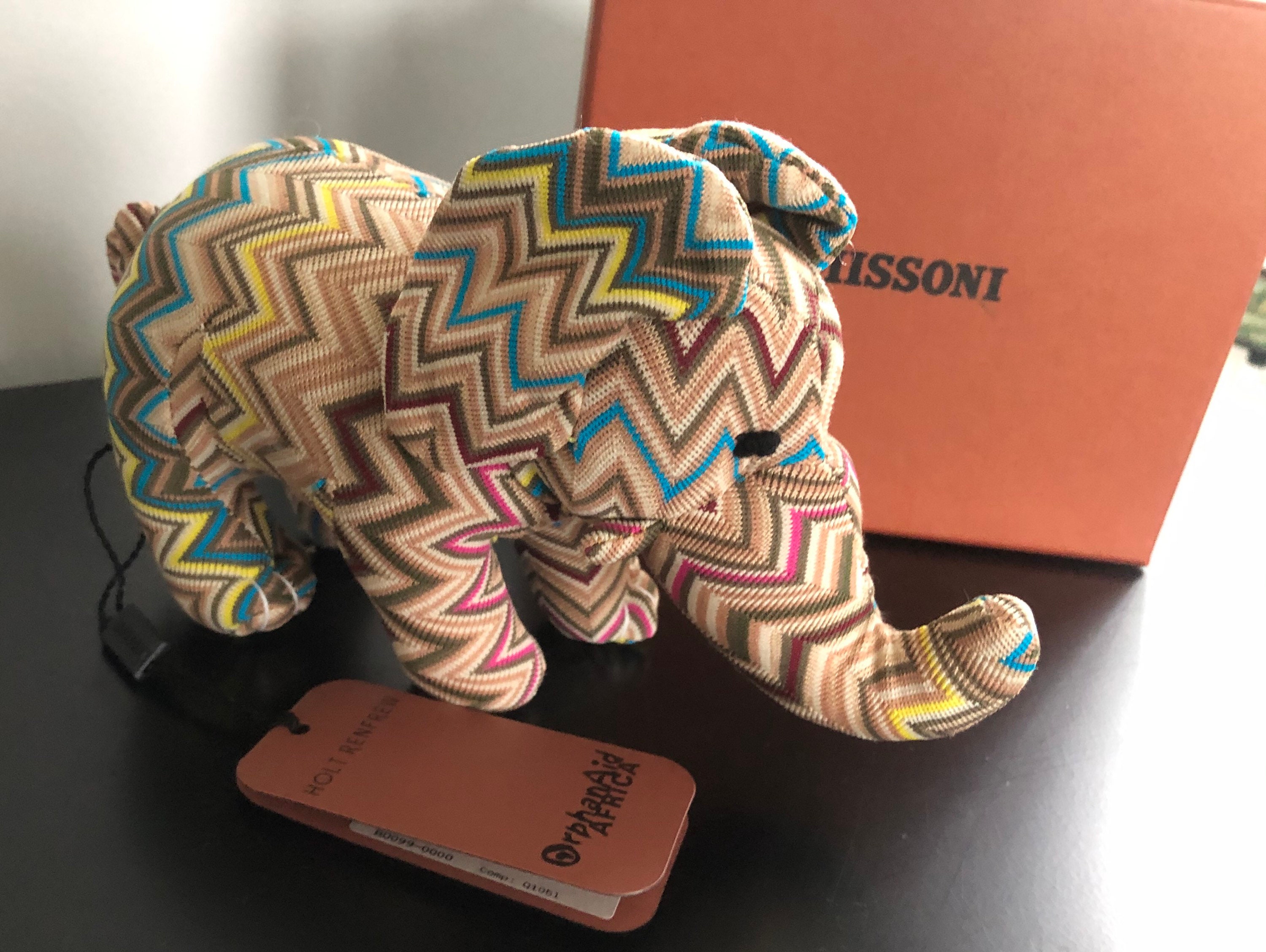 Missoni teddy bear, elephant a designer toy for kids and adults