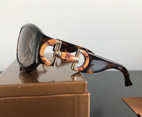 euc authentic Gucci womens rectangular dark brown… - image 4