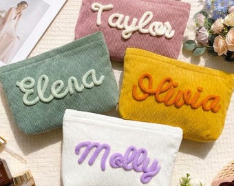 Custom Makeup Bag,Travel Makeup Pouch,Name Makeup Bag,Women Toiletry Bag,Bridesmaid Gift,Bachelorette Party Favor