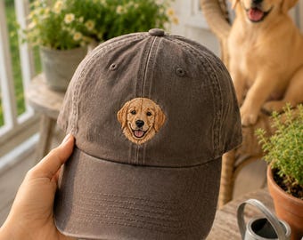 Personalized Dog Cat Baseball Cap,Custom Embroidered Pet Photo Hat,Personalized Baseball hat washed hat,Dog Mom Gifts,Pet Lover Gifs