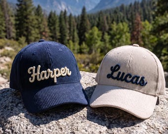 Personalized Corduroy Baseball Cap,Personalized Text Hat,Gift For Dad Mom, Fathers Day Gift
