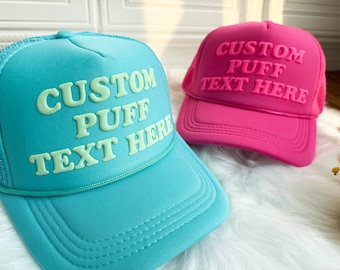 Custom 3D PUFF Print Trucker Hat,Personalized Foam Hat,Unisex Mesh Trucker Hat,Party Trucker Hats,5 Panel Hat