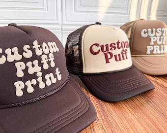 Custom PUFF Print Trucker Hat,Personalized Foam Hat,Custom Caps,3D Puff Print,Customized Puff Design Trucker Hats,Custom Party Hats