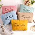 Embroidered Corduroy Makeup Bag,Bridesmaid Makeup Bag,Name Makeup Bag,Embroidered Monogramed Toiletry Bag,Bridesmaid Gift,Gift for Her product logo