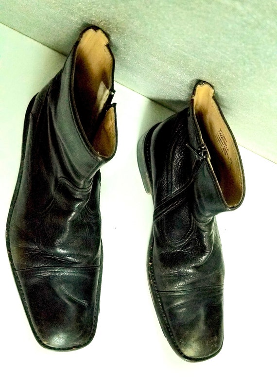 kenneth cole black leather boots